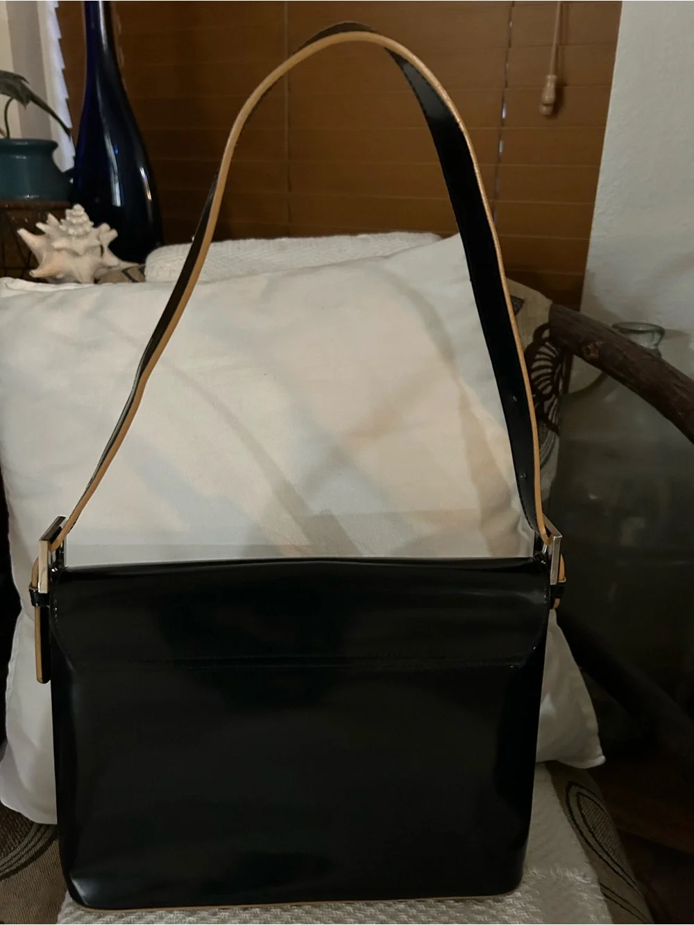 kate spade Black Shoulder Bag with Tan Strap